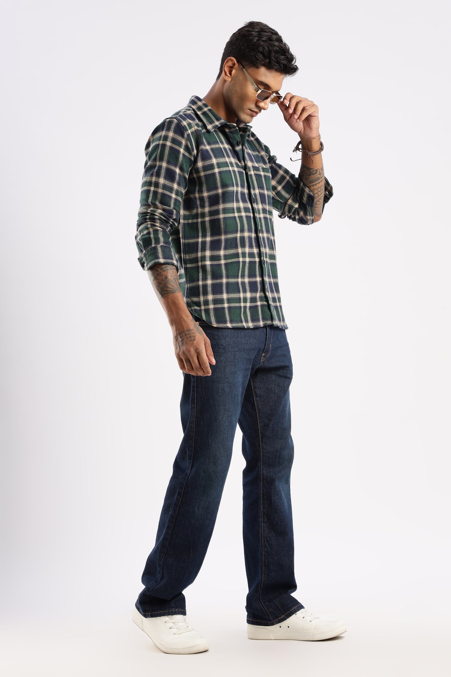 RUGGED Explorer Flannel Shirt in Forest Canopy with durable and breathable cotton fabric
