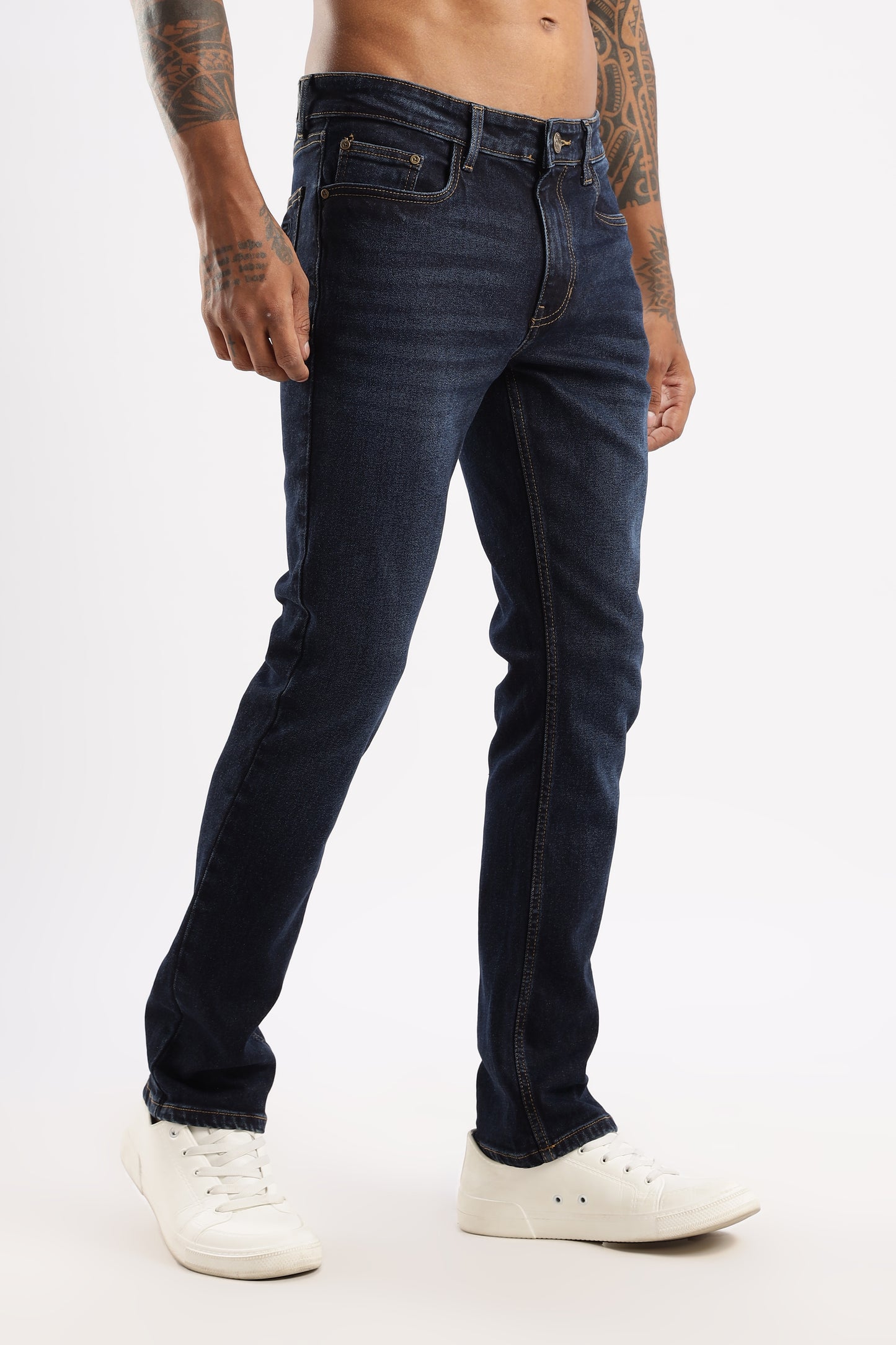 RUGGED Straight Fit Jeans in Steel Wave styled for smart-casual everyday wear