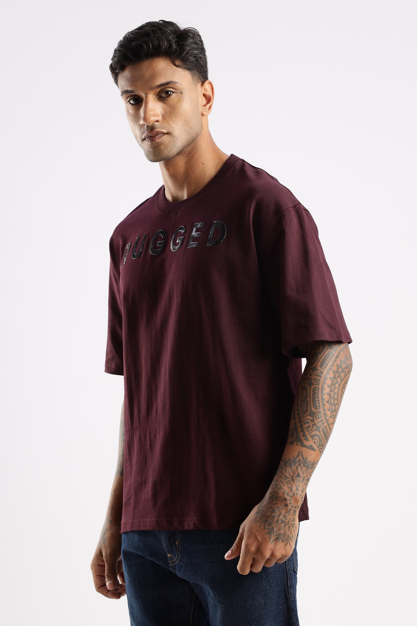 Signature tee in Crimson Peak made with 240 GSM premium cotton and relaxed fit