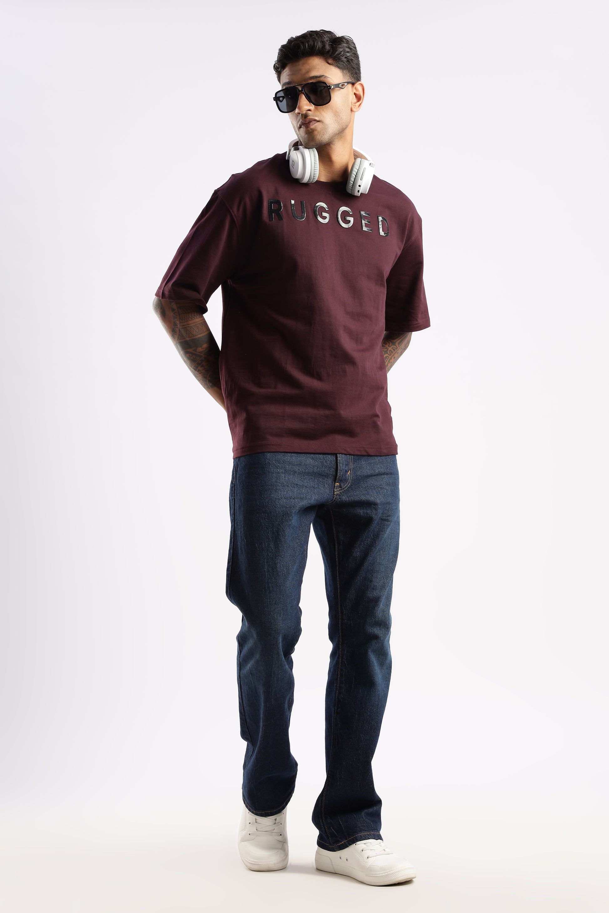 Crimson Peak t-shirt photographed in natural light to show deep red tone and soft finish