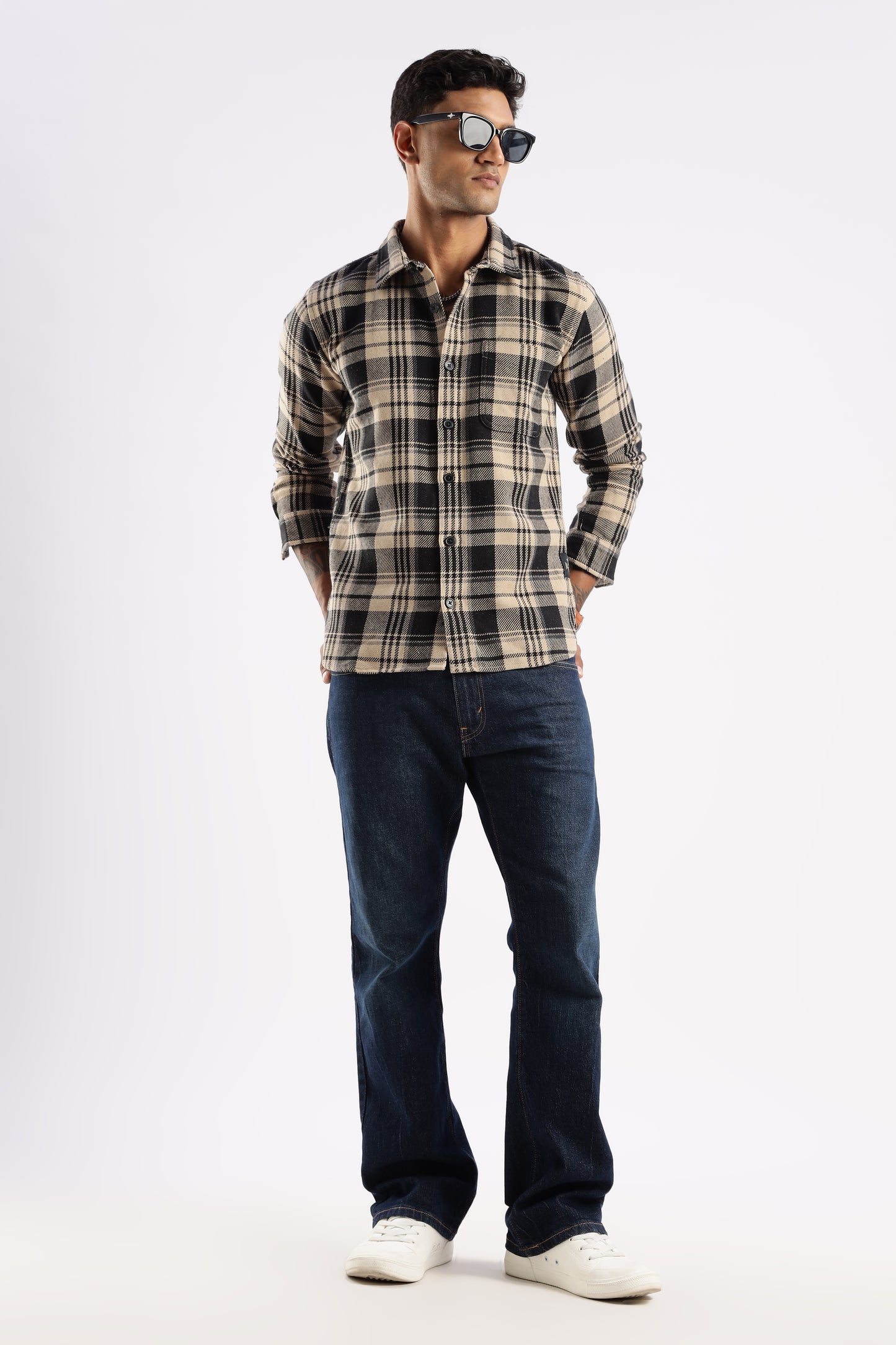 Flannel Shirt Outfit Men – Explorer Desert Dune Layered Look