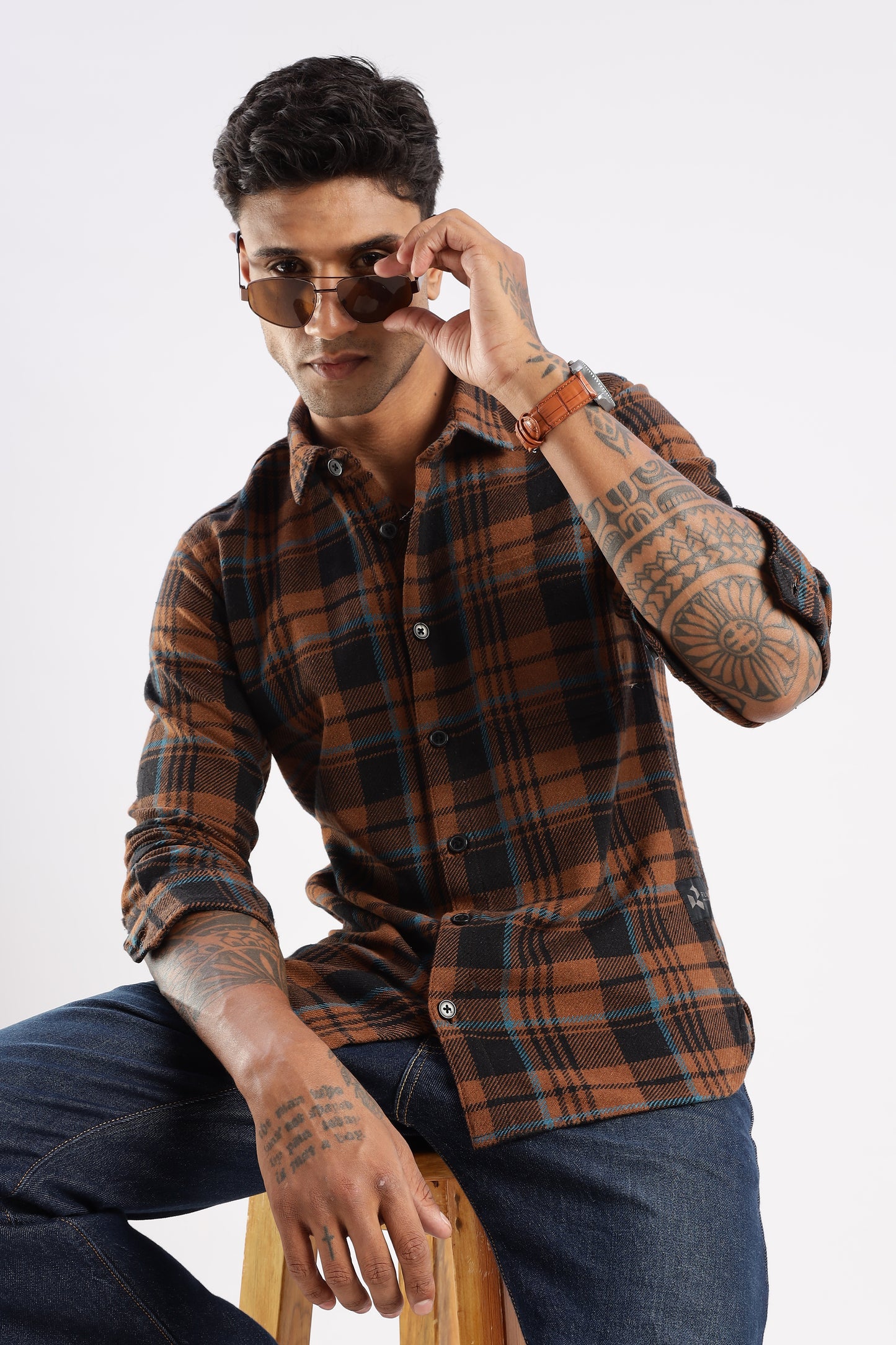 Mens Flannel Shirt Outfit – Timberland Rust Explorer Flannel Check