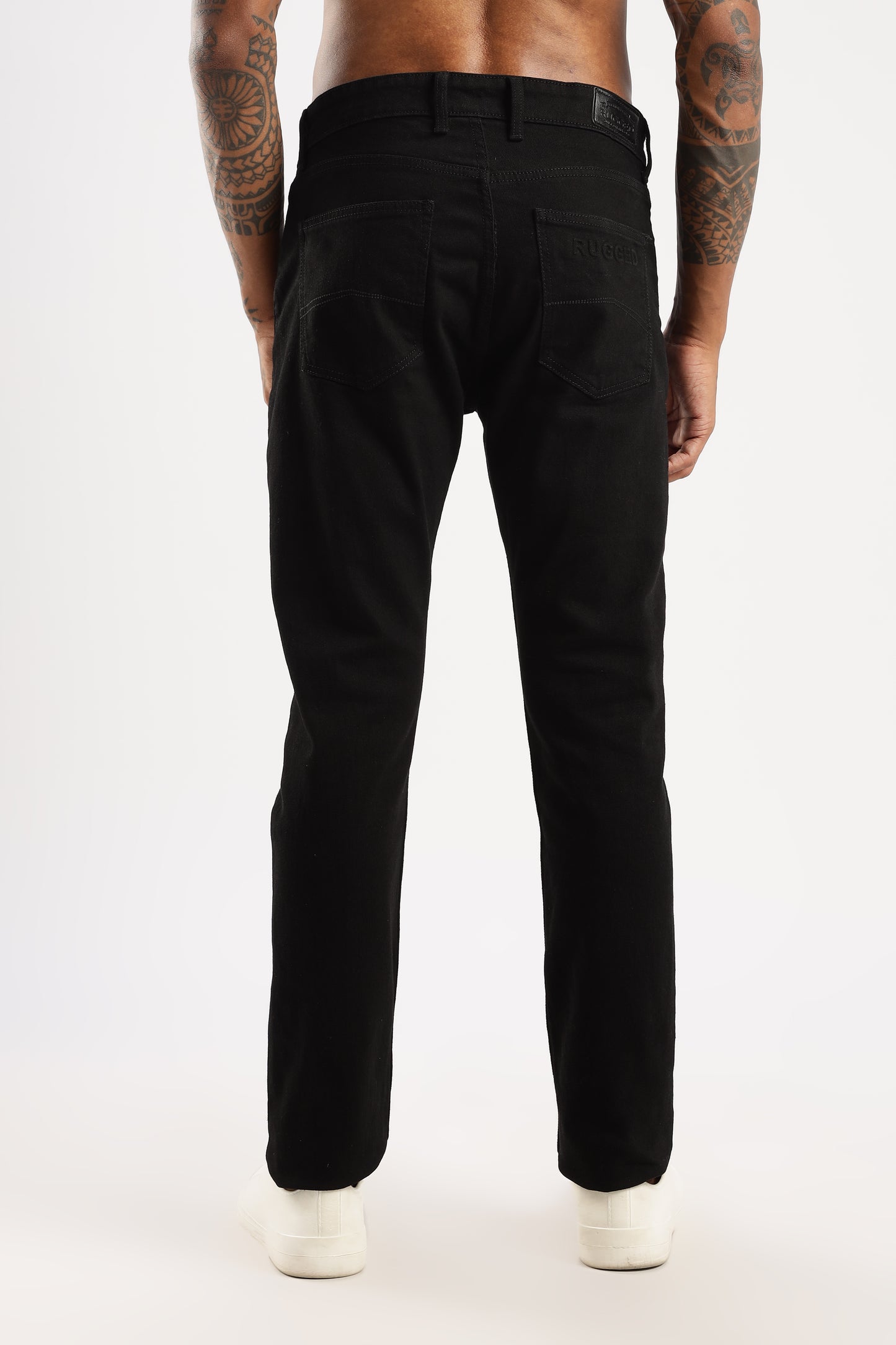Shadow Trail tapered jeans crafted from premium 12 oz denim with vintage wash
