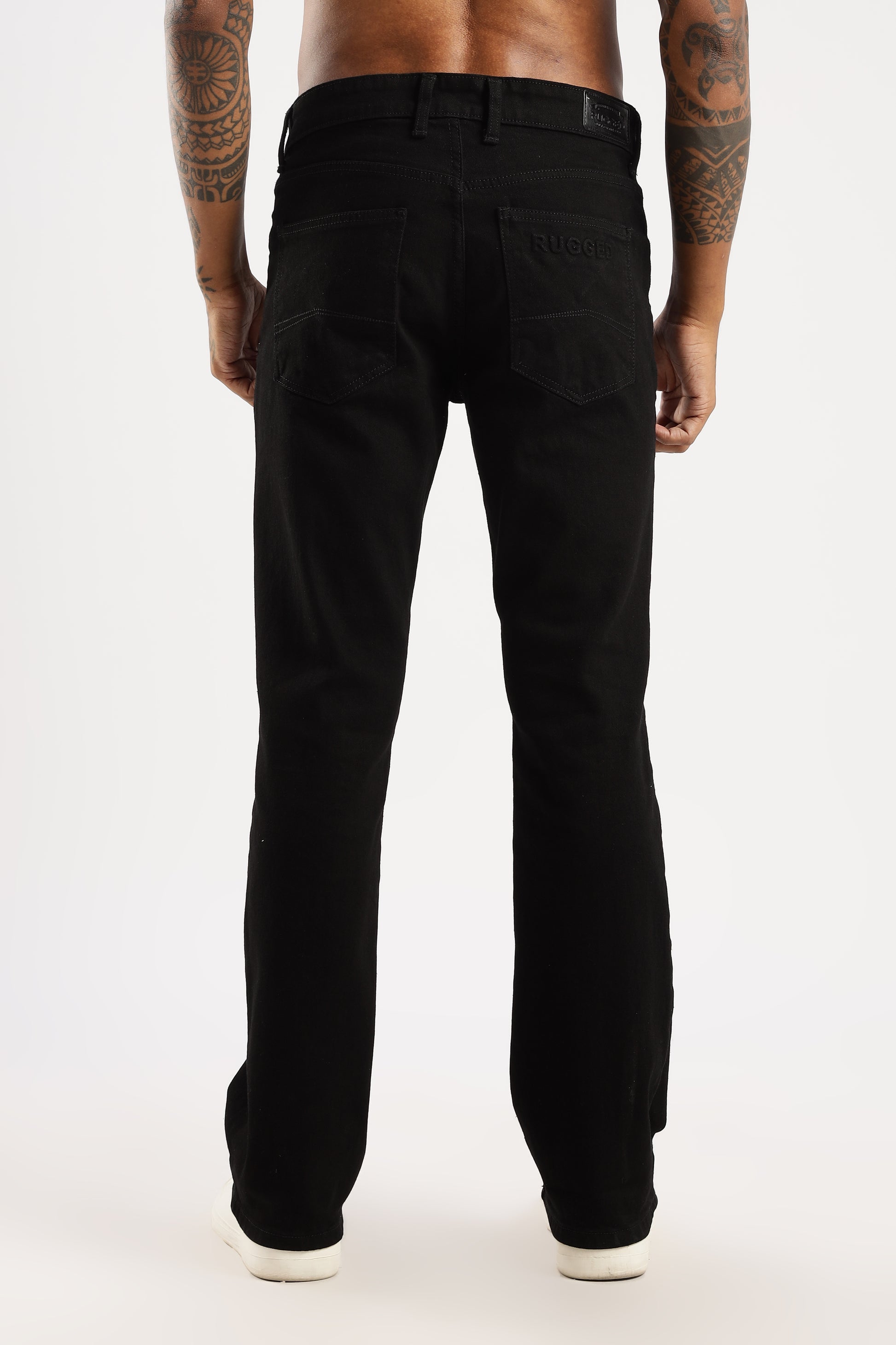Shadow Trail bootcut jeans featuring premium 12 oz denim and vintage-washed finish
