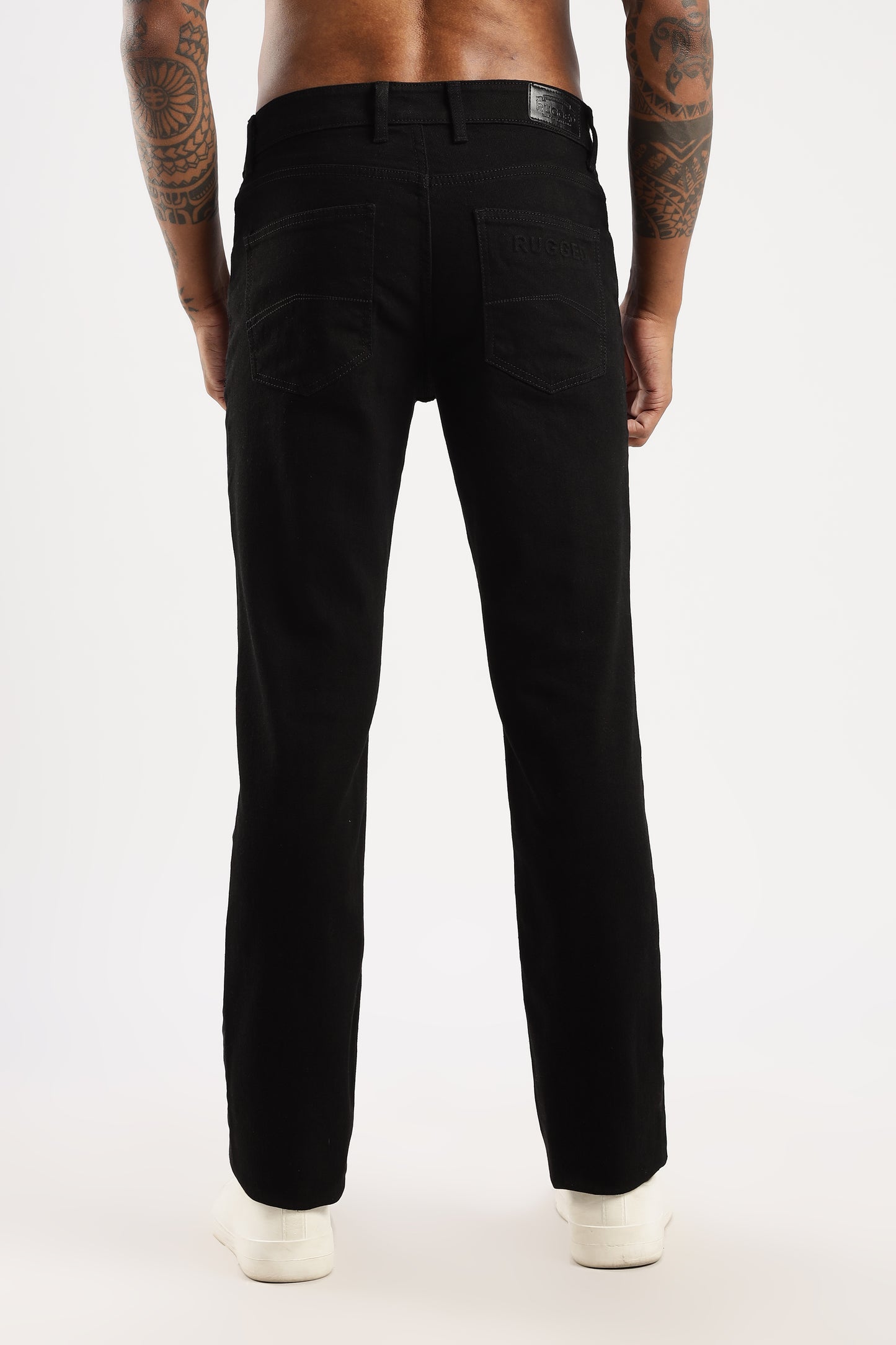 Men’s Sleek Straight Fit Jeans in Steel Wave styled with classic straight leg silhouette