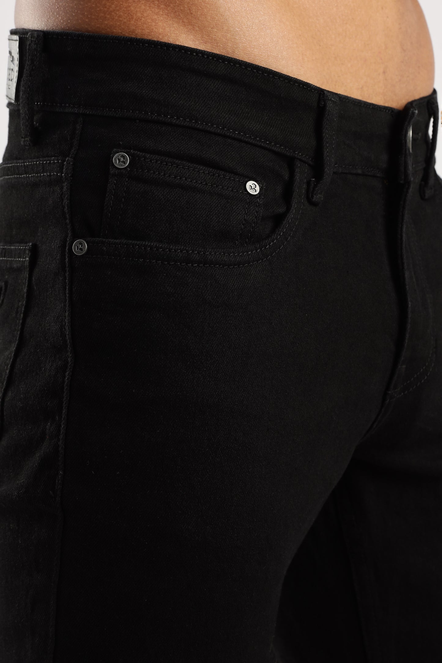 Steel Wave straight leg jeans worn by model highlighting clean and classic fit