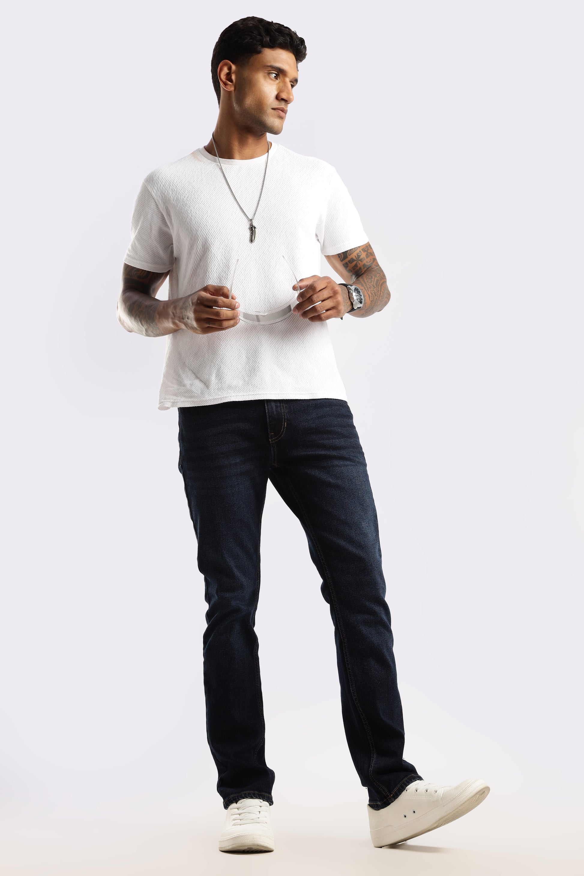 RUGGED’s straight fit denim in Steel Wave wash, built for all-day comfort and movement