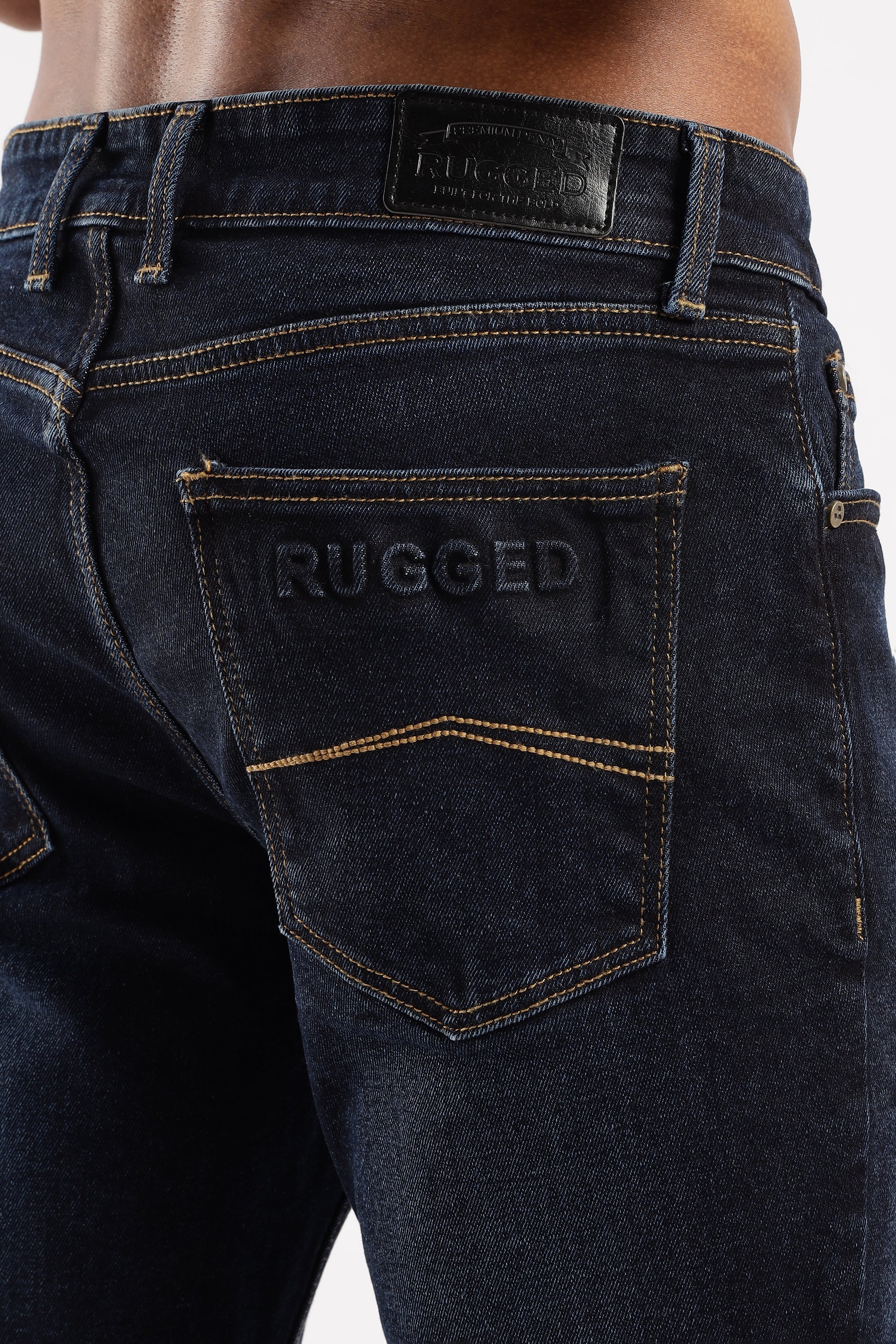 RUGGED Straight Fit Jeans in Steel Wave styled for smart-casual everyday wear